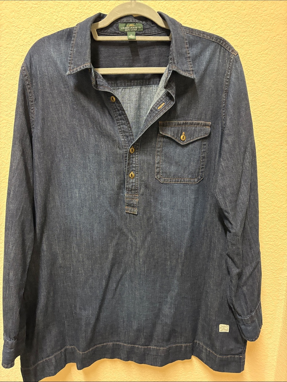 Lauren Ralph Lauren Blue Denim Button-Front Womens Shirt